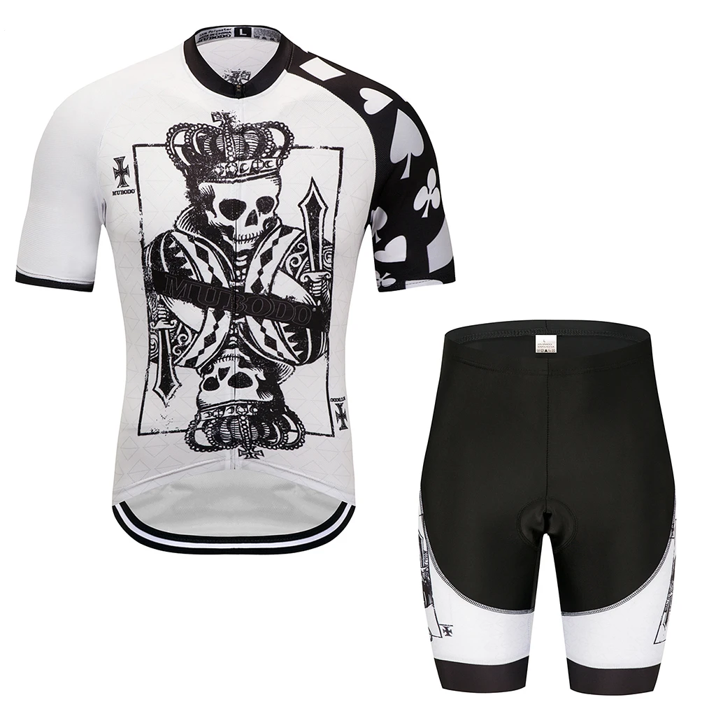 

2019 New style Original 3D Skull Cycling team wear Breathable pads Bike jersey shorts set Ropa Ciclismo mens quick dry pro cycli