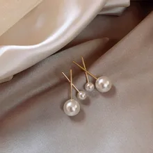Новое поступление, геометрические металлические женские трендовые корейские сережки-шпильки, серьги с жемчугом для девушек, стильные серьги, Женские Ювелирные изделия