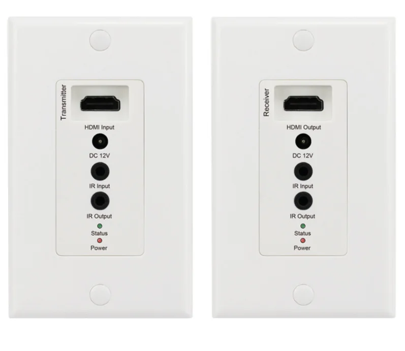 Placa de Parede Hdmi Rj45 Extensor sobre Cat5e Cat6 com ir Remoto Hdmi Transmissor e Receptor Distância até 50m - Imagem 6