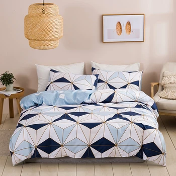 

Geometric Pattern Home Duvet Cover Pillowcase Set 2/3pcs Soft Breathable Bedding Set Full Queen King Size Comforter Cover