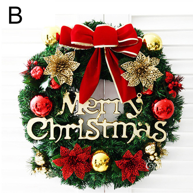 Wreath With Bow Door Hanging Rattan Ornament Garland Xmas Wall Window Wedding Decorations Home Decor Leaves