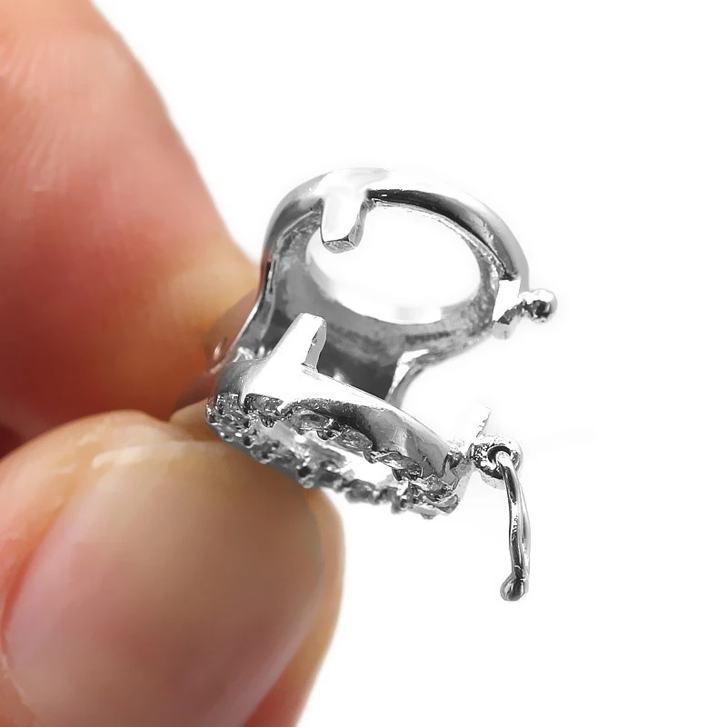 925 Silver Pendant Connector Clasp Double Insurance Pearl Necklace Sterling Silver Spring Ring Clip Clasps Wholesale SC-MC026