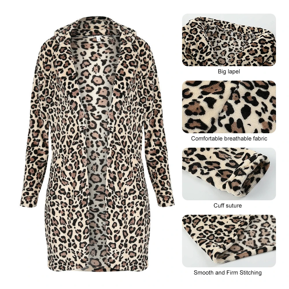SFIT зимнее леопардовое Женское пальто, зимняя куртка из искусственного меха, плюшевое пальто из искусственного меха, куртка, сексуальный длинный кардиган, плюшевая куртка