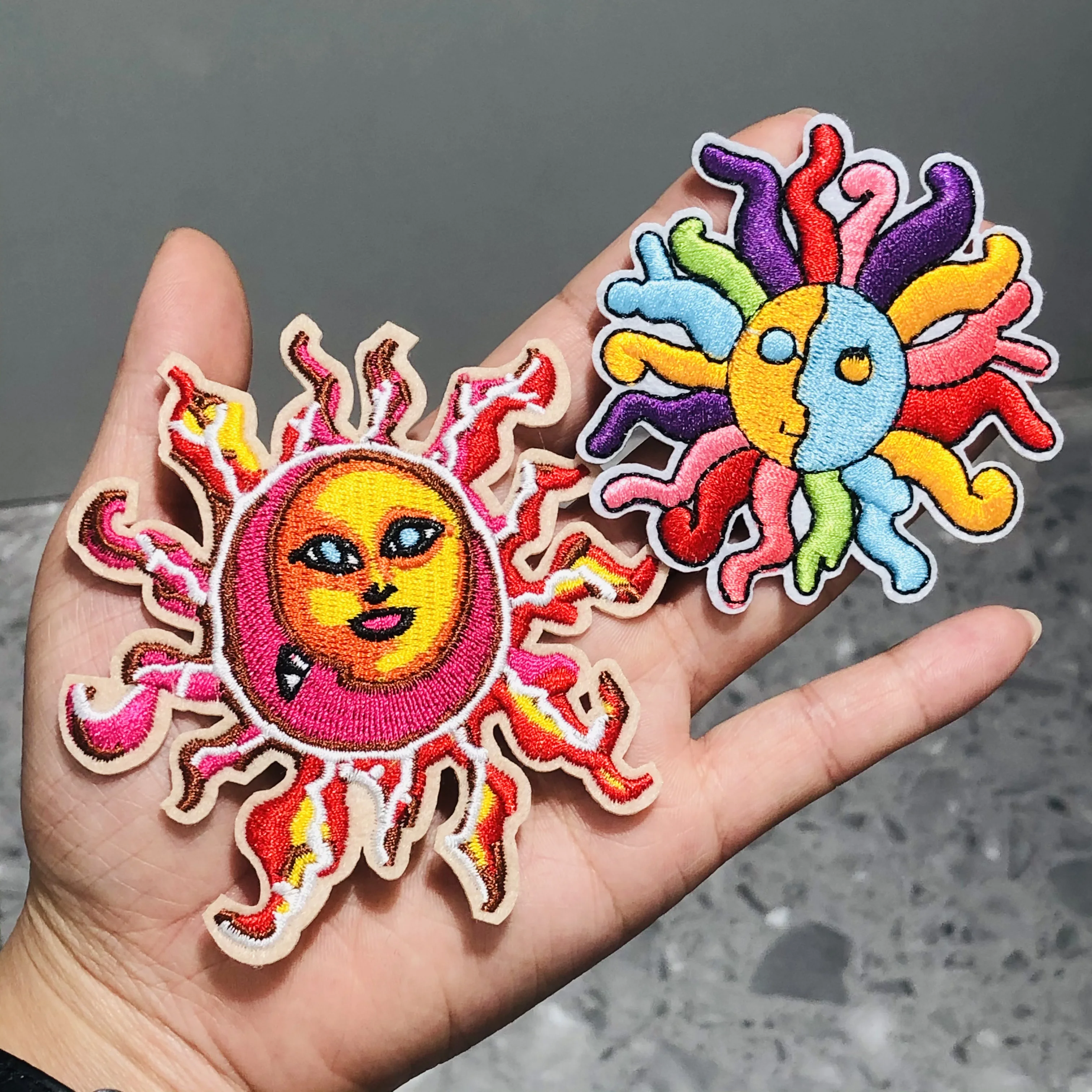 

8Pcs/set Natural Tree Sun Embroidery Sew On Patches Applique Badge Craft Embroidered DIY For Clothes Trousers Clothing Sticker