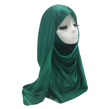 

Silk Muslim Wrap Instant Hijab Scarf Ready To Wear Shawl Headscarf Satin Islam foulard femme musulman hijabs Head Scarves