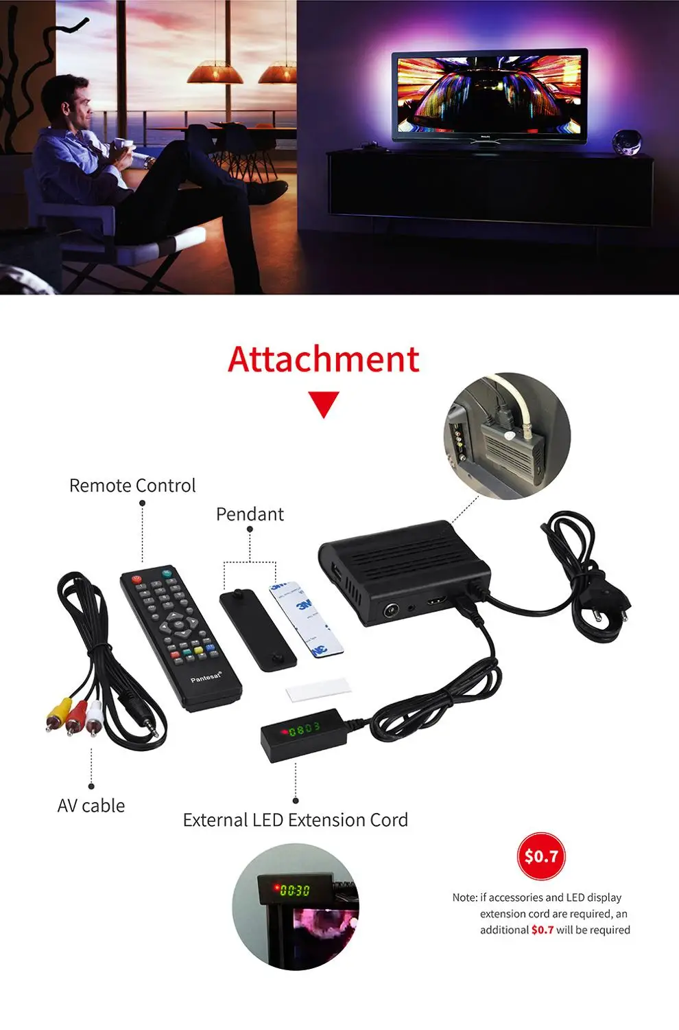 5 шт./лот Бесплатная доставка dhl Pantesat HD99 FTA HEVC 265 DVB T2 цифровой ТВ тюнер H.265 приемное