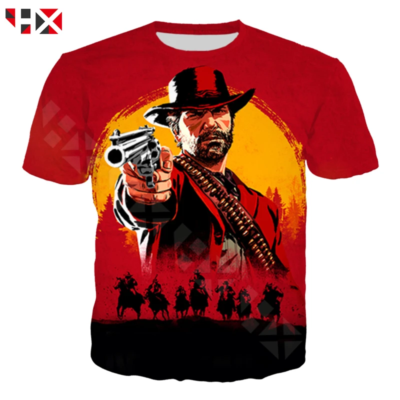 Популярная игра Red Dead Redemption 2 футболка Мужская/Женская 3D Футболка с принтом