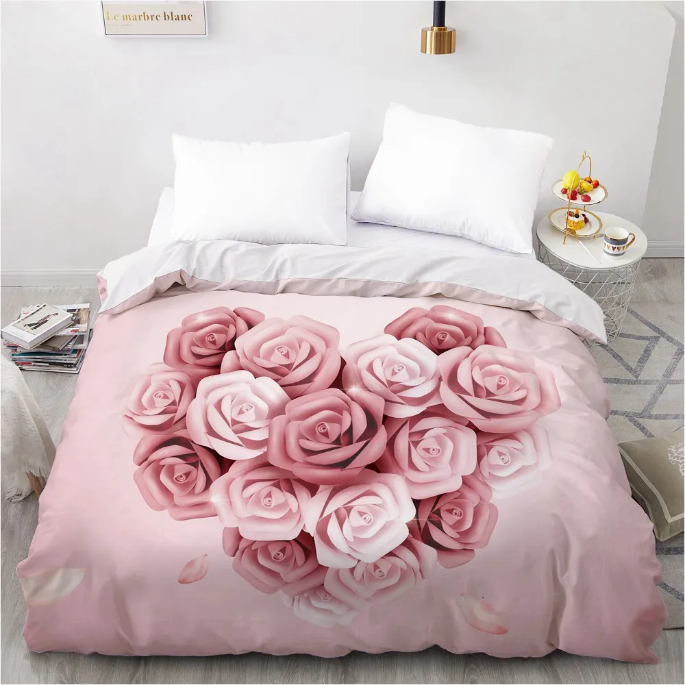 Microfibra Floral Duvet Cover, 3D Bedding, Consolador,