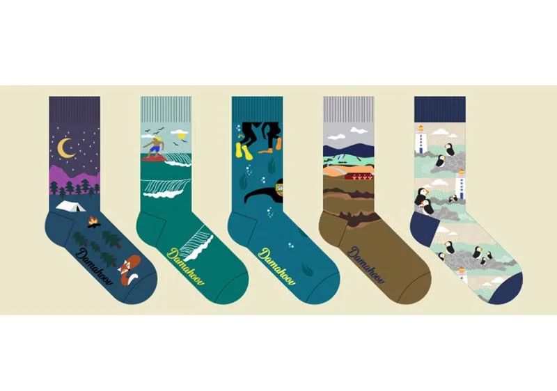 Харадзюку осень зима продукт иллюстрации мультфильм личности пары носки хлопок деревенский пингвин шаблон милые носки