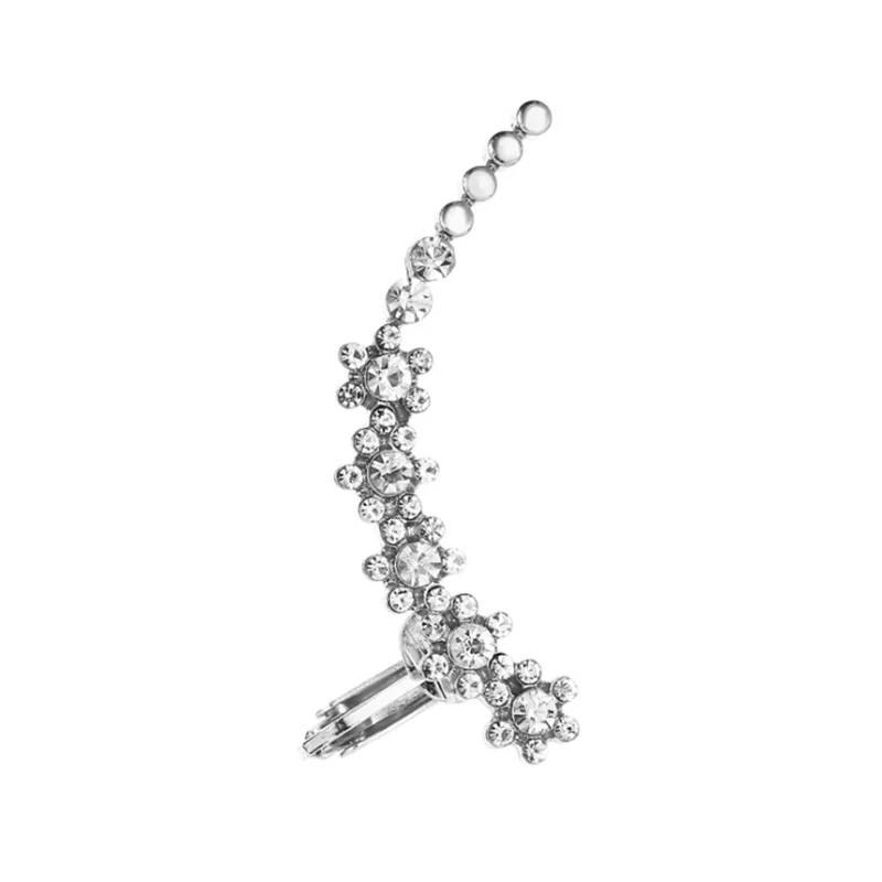 4 Crystal-silver Стимпанк цветок Звезда обертывание клип серьги не пирсинг ухо манжеты Серьги для женщин Резные Бабочка Кристалл спиральный для хряща Brincos - Окраска металла: 4 Crystal-silver