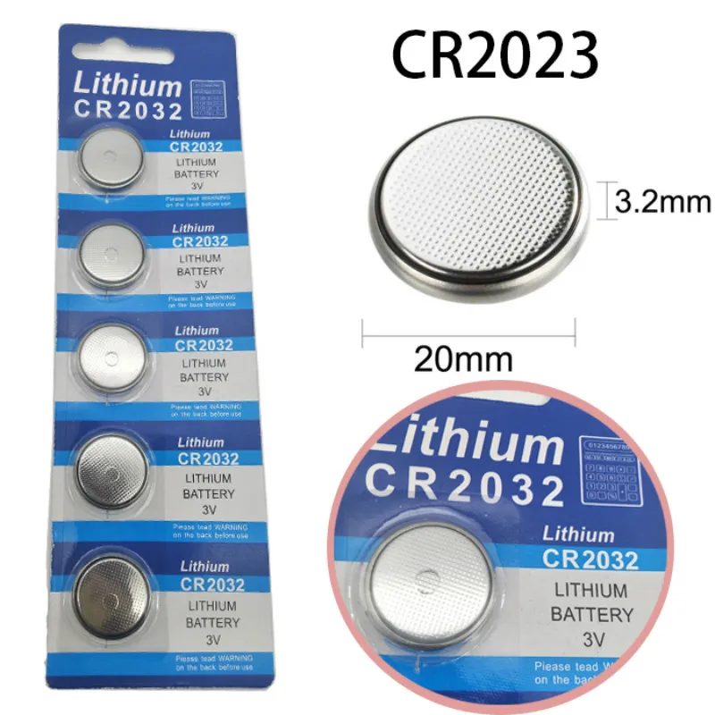 

Free Shipping 5pcs/card CR2032 3V Cell Battery Button Battery Coin Battery cr 2032 lithium battery For Watches