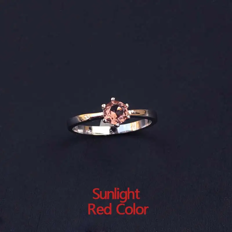 Elegant Zultanite Ring Sterling Created Sultanite Color Change Round Cut 5MM Fine Jewelry Party Wedding Gift for Women