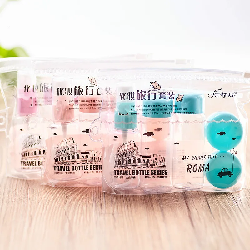 

7pcs/Set Travel Mini Makeup Cosmetic Face Cream Pot Bottles Plastic Transparent Empty Eyeshadow Make Up Container Bottle