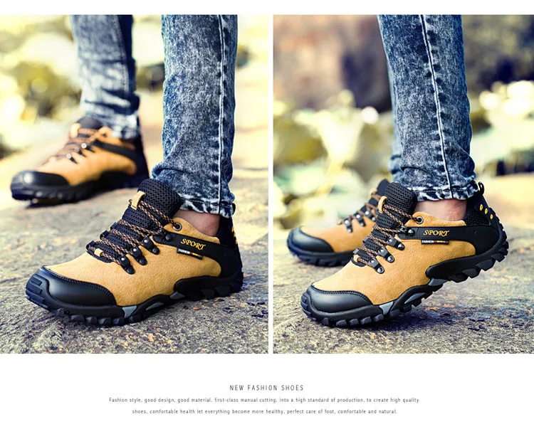 Мужская уличная спортивная обувь для альпинизма из натуральной кожи дышащие Нескользящие треккинговые дорожные мужские кроссовки Zapatillas De Trekking