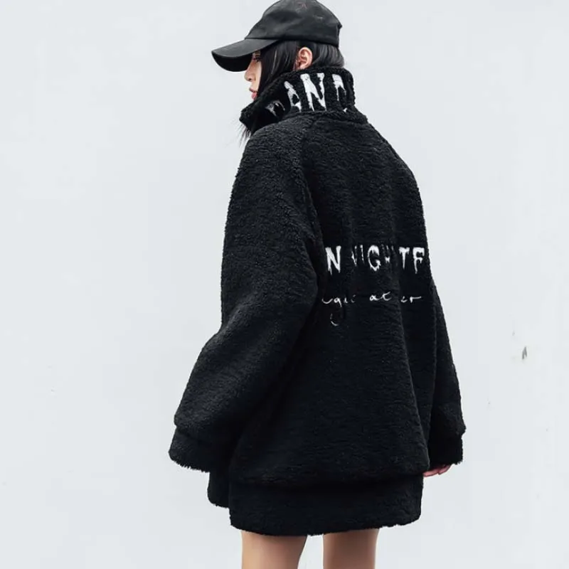 La MaxPa теплые Instagram модные повседневные свободные хип-хоп для девочек Harajuku с буквенным принтом размера плюс женская одежда уличная одежда