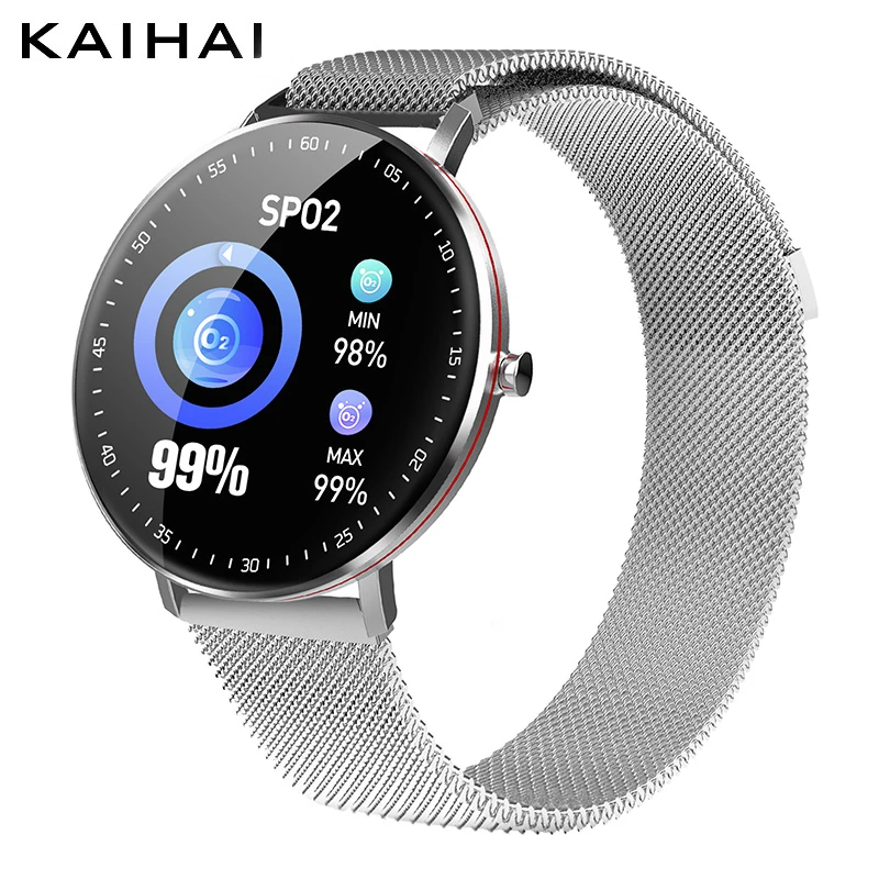 Silver smartwatch KAIHAI Смарт часы для плавания ip68 музыкальный монитор сердечного ритма умные часы холщовые часы для велоспорта gps траектория для Android iphone - Цвет: Silver smartwatch