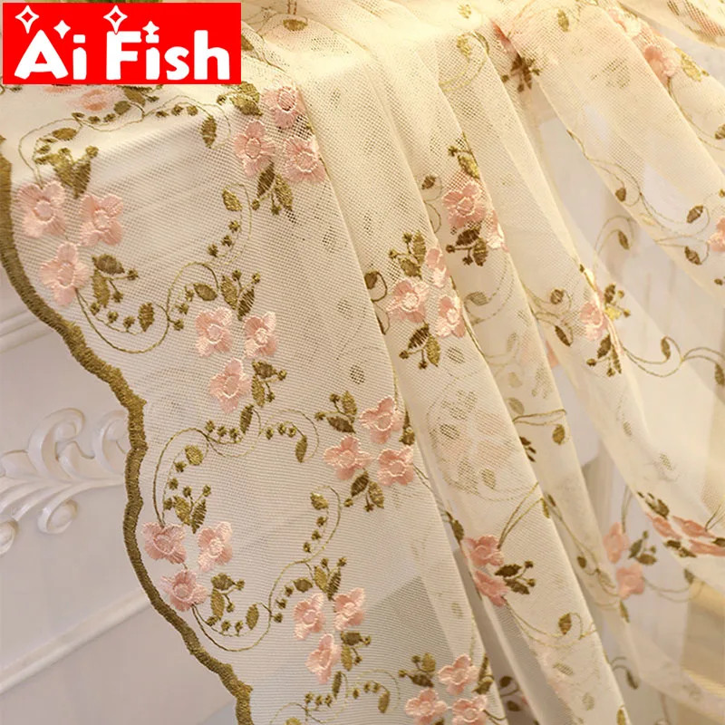 Корейская пасторальная элегантная свежая розовая Цветочная вышивка для спальни