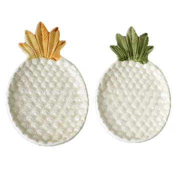 

Pineapple shape Ceramic Plate Dish Porcelain Candy Trinket Dish Jewelry Storage Plate Crockery Tableware decoration