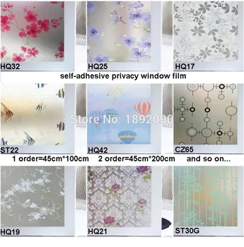 

2/3/5 Meter Frosted Privacy Glass Window Film Adhesive Embossed Window Sticker Home Decor Fish Mixed Color Bathroom Toilet