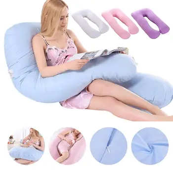 

160x80cm Pregnant Pillow Case U Type Lumbar Pillowcase Multi Function Side Protect Cushion Cover for Pregnancy Women