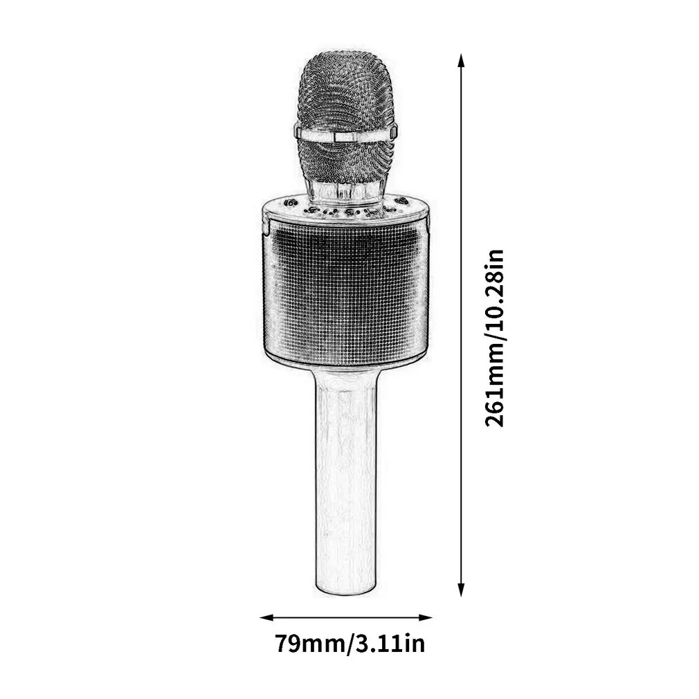 L666 Colorful Flash Light Karaoke Stage Smartphone Wireless Microphone Handheld Speaker Portable Microphone