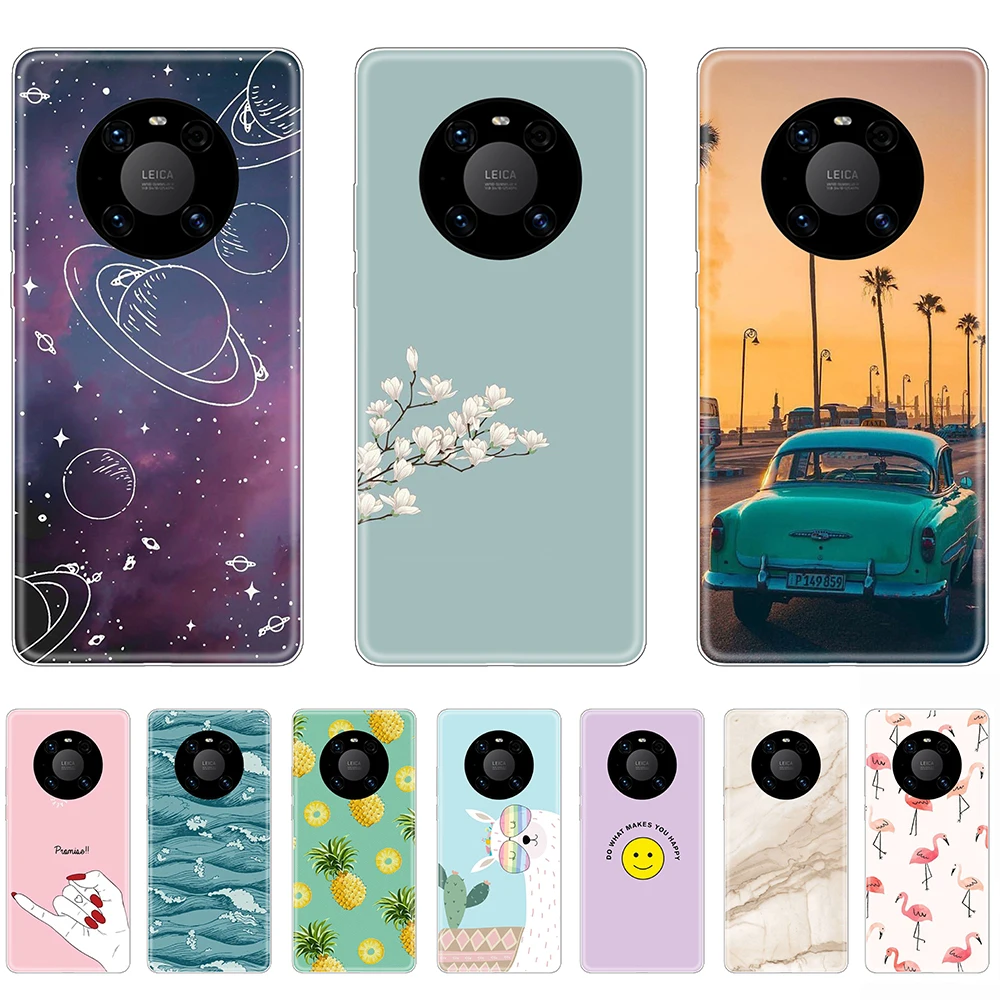 

for Huawei Mate 40 Mate40 Pro+ Case Animal Unicorn Transparent Silicon Soft Back Cover Full Protection Shockproof Fitted Cases