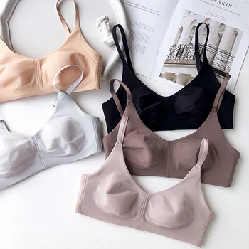 

Wriufred Simple One-piece Lingerie Seamless Underwear Sexy Ultra-thin Soft cup Comfortable Brassiere Women sponge-free Bras