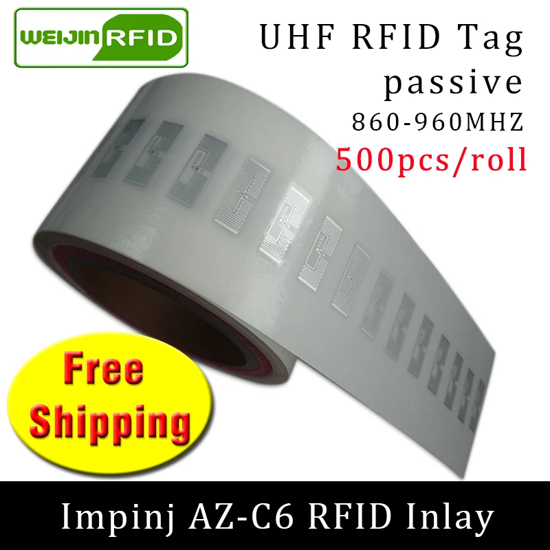 Бирка RFID UHF наклейка Impinj MonzaR6 AZ C6 EPC 6C влажная инкрустация 915m868m860 960MHZ 500 шт.