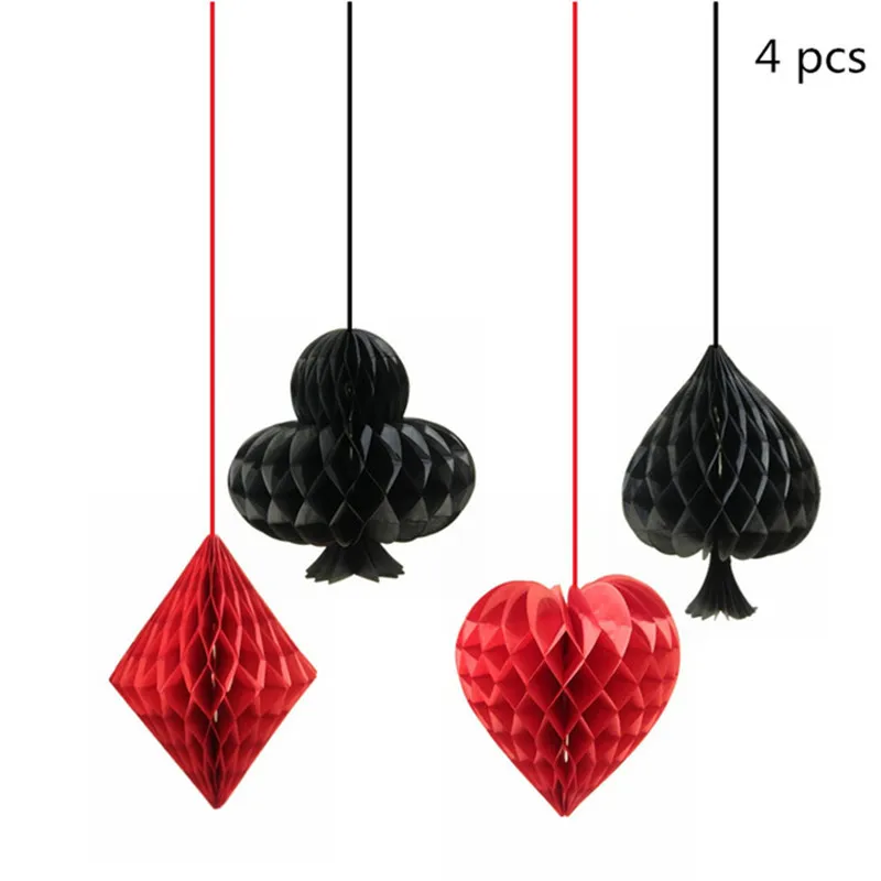 Casino Theme Decoration Balloon Disposable Tableware Poker Happy Birthday Party Pull Flag Pull Flower Card Party Supply AS08 (8)