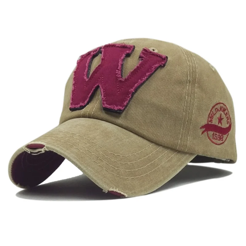 Горячая бейсбольная Кепка из потертого хлопка с надписью W Snapback cap s мужская повседневная Кепка в стиле хип-хоп женская шапка вышивка на кепке hombre - Цвет: 07