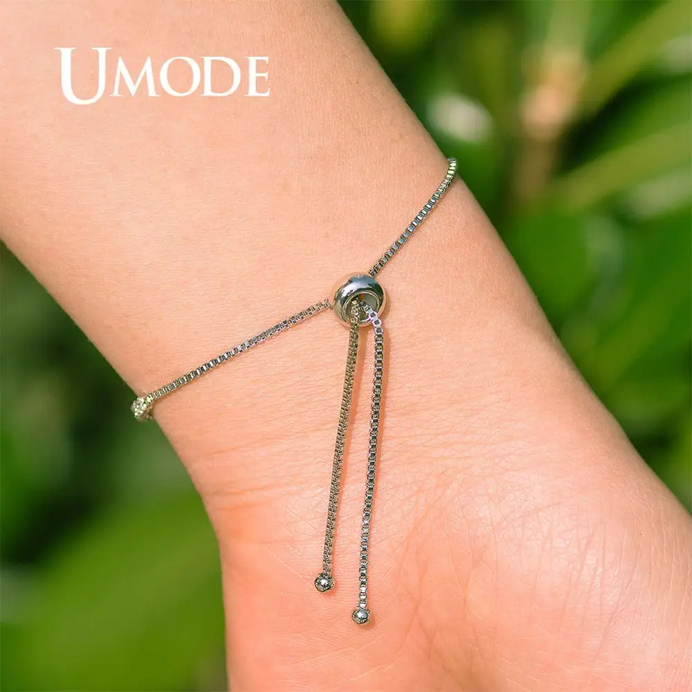 Женские небольшие круглые теннисные браслеты UMODE свадебные с прозрачным