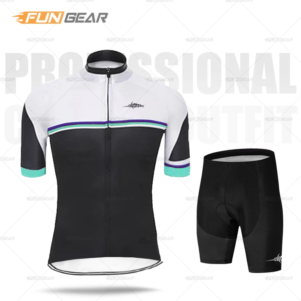 Одежда для велоспорта Pro Team, Мужская футболка с коротким рукавом для гонок, комплект одежды для шоссейного велосипеда, летняя одежда для триатлона, Быстросохнущий костюм - Цвет: Normal Cycling Set
