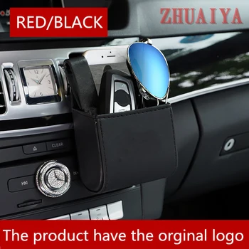 

1Pcs Car Styling PU Leather Coin Bag Case Car Outlet Vent Back Storage Box FOR Porsche Cayenne Macan 911Boxster Cayman