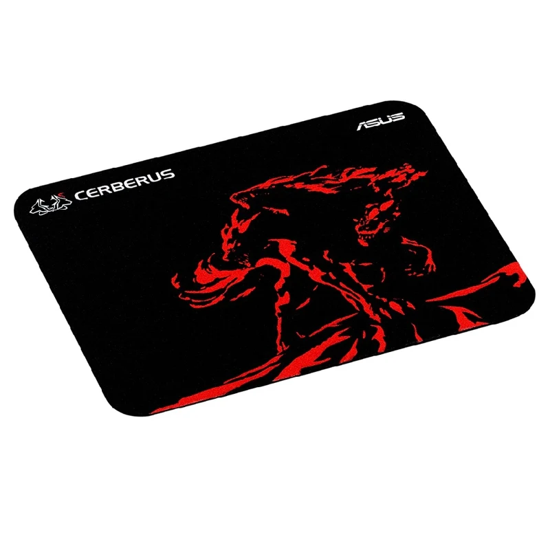 Коврик для мыши ASUS Cerberus mini, резиновая основа, тканевая поверхность, 250 x 210 x 2 мм, цвет: черный/красный