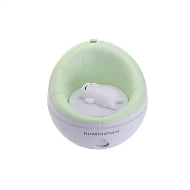 

Hot 3 In 1 Air Humidifier Usb With Led Night Light Small Fan Noise Reduction Dry-Fire Protection Spray Large Capacity 350 Ml Gre