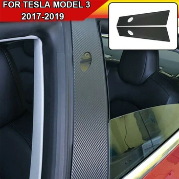 

2pcs Film Cover Carbon Fiber Anti Scratch Styling Pillar Post Protective Decorative Body Car Door Window Trim For Tesla Model 3