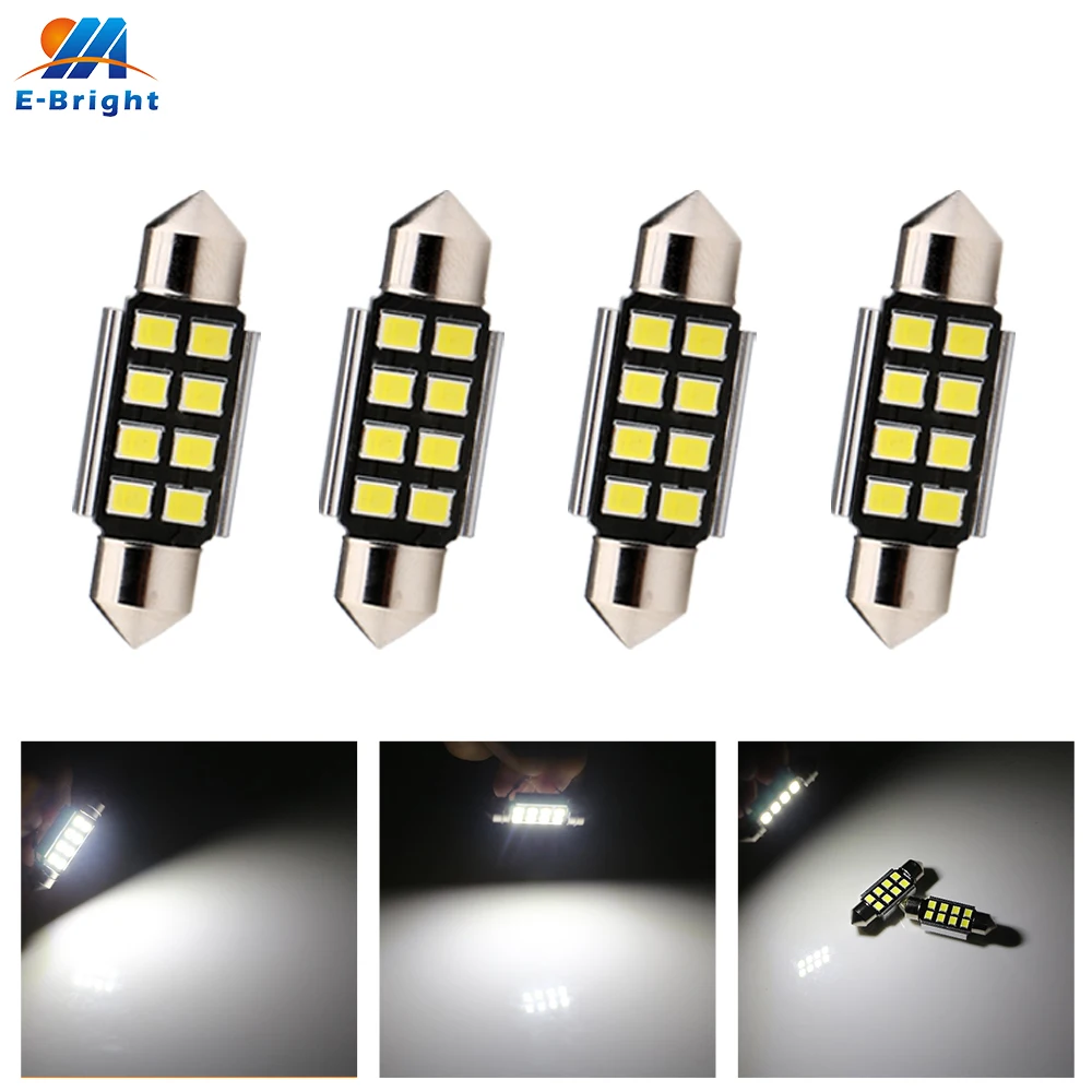 4 шт. DC12V светодиодный автомобильный светильник 2835 8 SMD Чисто белый 31 мм 36 мм/39 мм/41