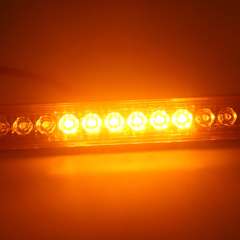6 Шт Автомобильные фары Strobe Flash Ультра тонкий Янтарный 12-светодиодный противоударный Водонепроницаемый