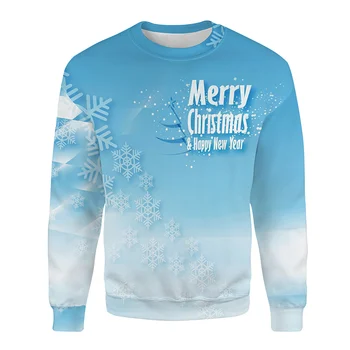 

Christmas 3d Pullover Hoodie Men Women Snowflake 3D Patterned Jumper Merry Christmas Letters Printed Sweatshirt Couple Clothing