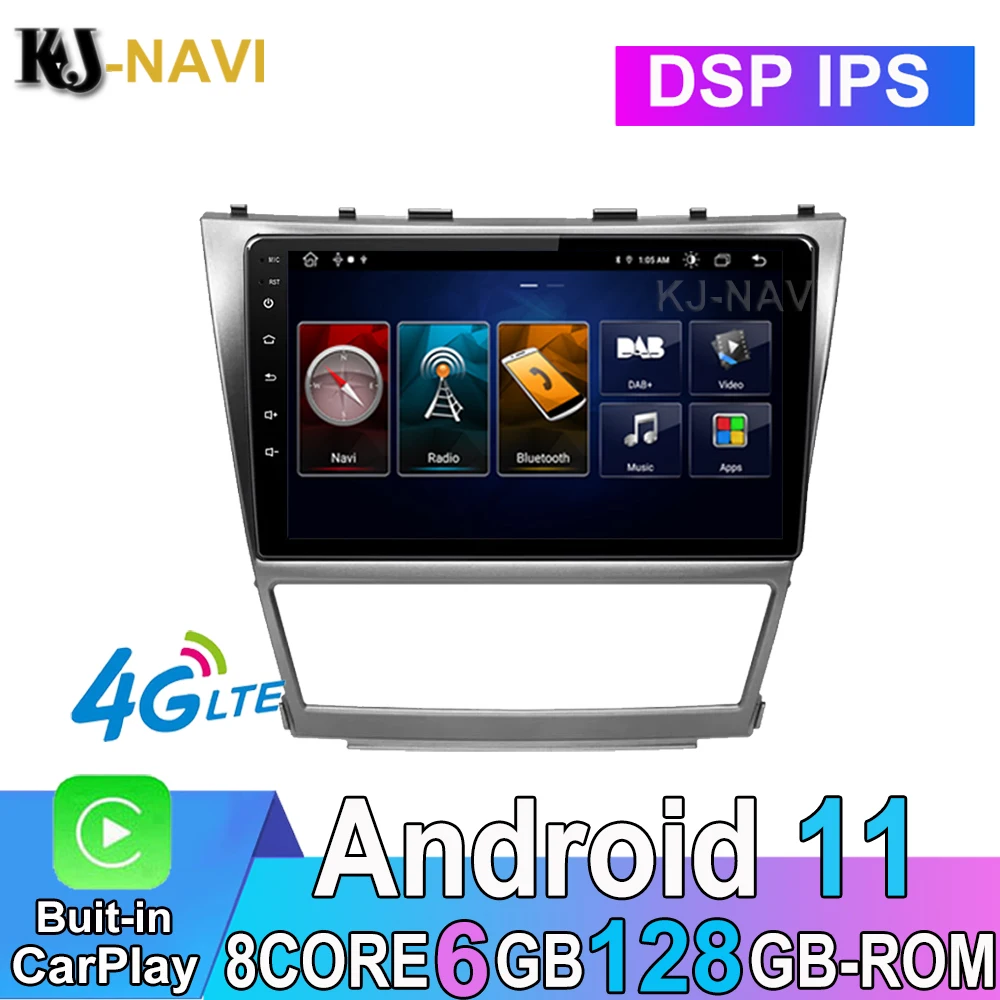 Восьмиядерный IPS Android 11 для Toyota Camry 2007-2011 Автомагнитола мультимедийный видеоплеер