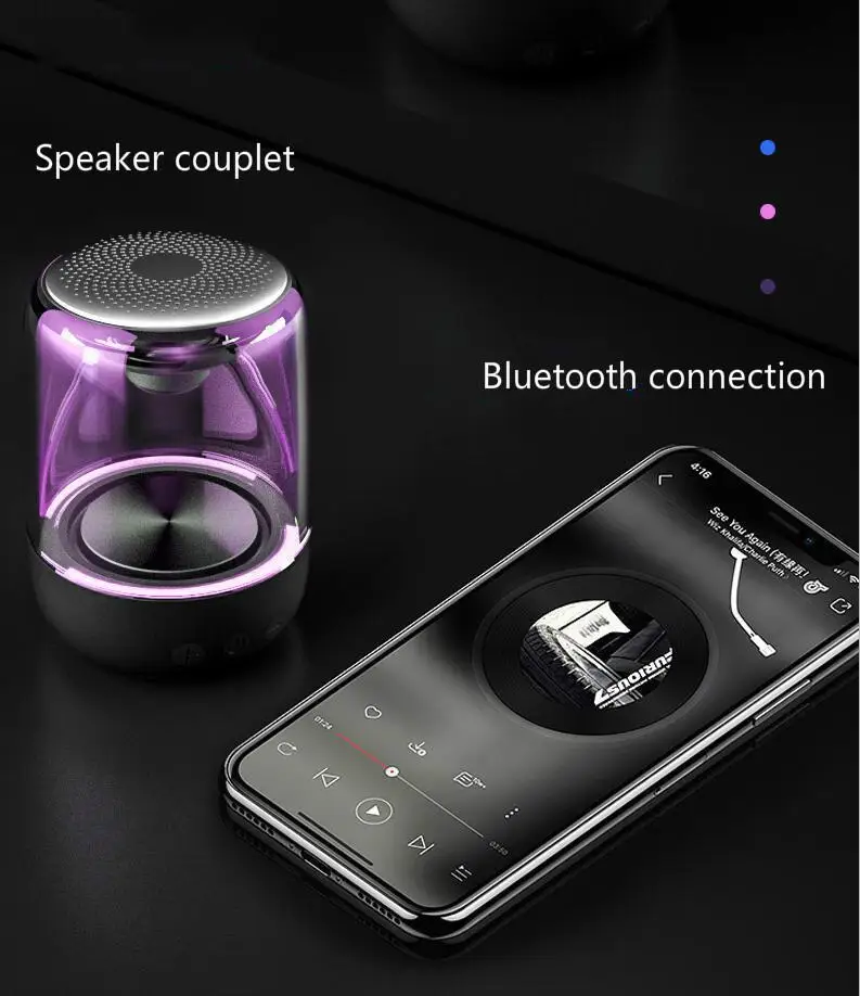 BEESCLOVER Bluetooth Динамик с светодиодный разноцветными огоньками Портативный Динамик