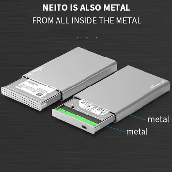 

HDD enclosure USB 3.1 Type C SSD case enclosure portable hard drive caddy 6Gbps 2.5'' sata 7-9.5-15mm full aluminum case