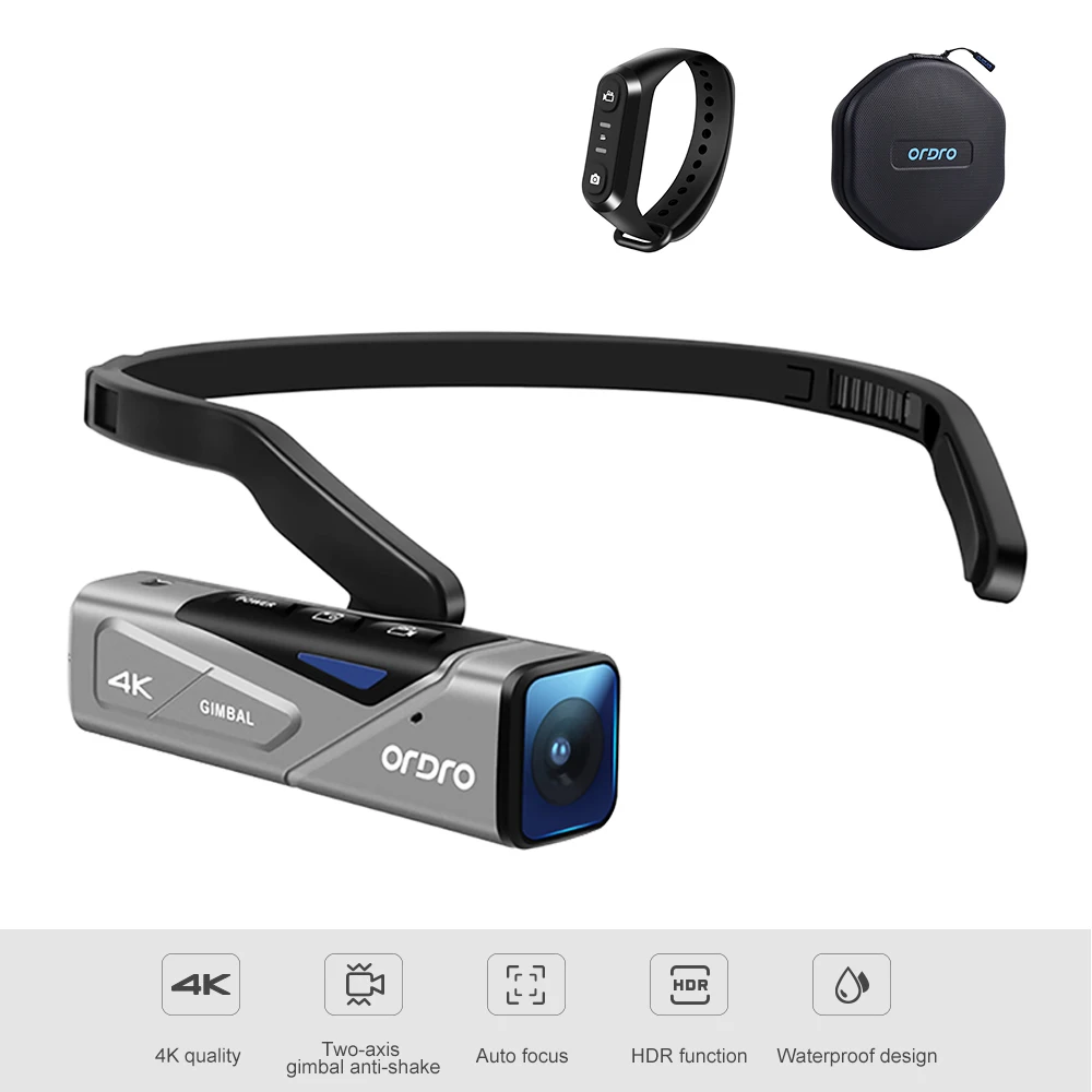 Cámara de vídeo 4K videocámara, ORDRO EP7 usable Vlog Mini videocámara, impermeable 60FPS grabadora Digital Wifi Cámara