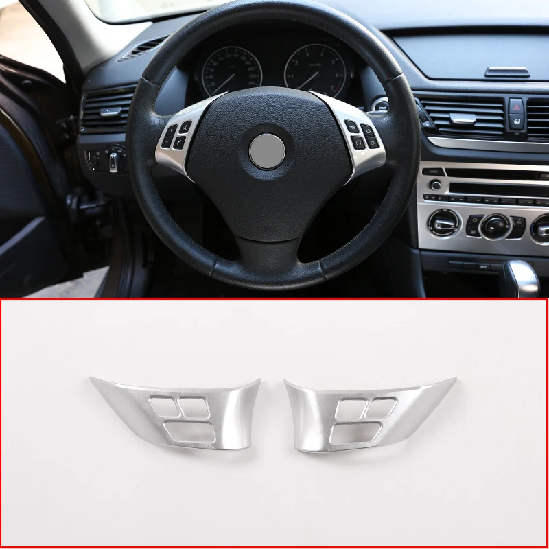 

2 Pcs For BMW X1 E84 2010-2013 For BMW E90 E92 3 Series 2005-2012 ABS Chrome Car Steering Wheel Button Frame Accessories