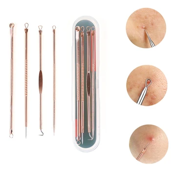 

4PCS Blackhead Removal Needles Black Dots Cleaner Stainless steel Spot Extractor Acne Treatment Needle Set Face Clean Care Tool