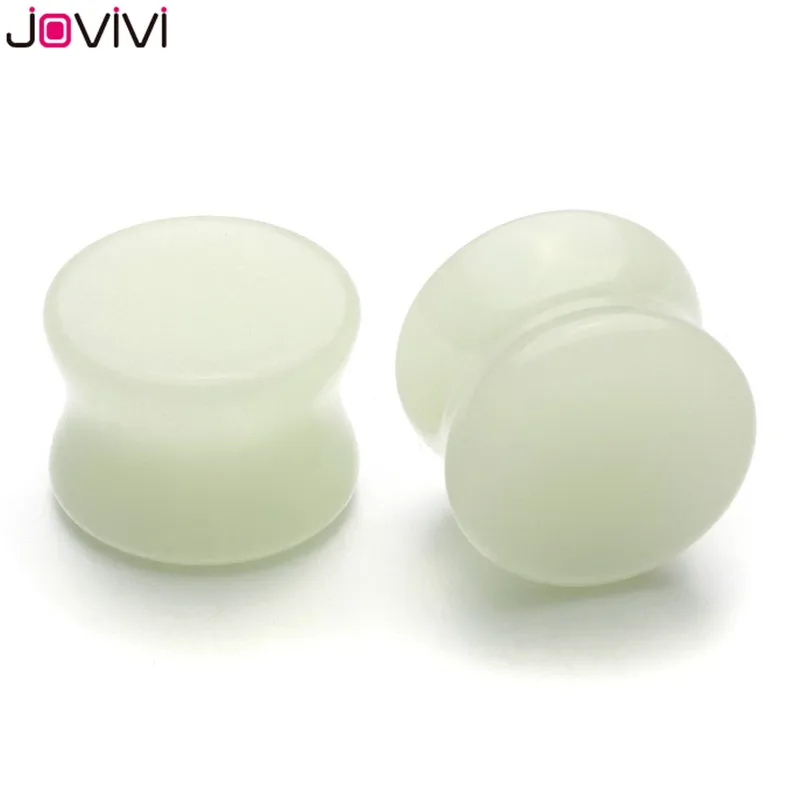 1pair 14mm Jovivi новейшие 6 мм-16 мм диаметры для ушей светится в темноте каменные пробки и туннели двойной факел, седло расширитель пирсинг ювелирные изделия - Окраска металла: 1pair 14mm