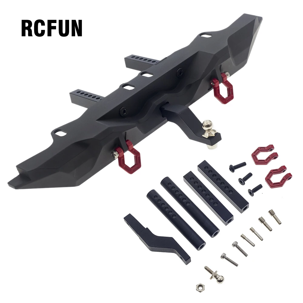 

RC 1Set Metal Rear Bumper with D-rings Tow hook for 1/10 RC Car TRAXXAS TRX-4 TRX4 SCX10 I II Upgrade Parts