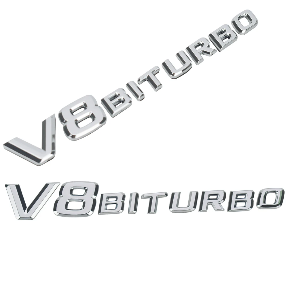 V8 BITURBO Logo Emblem For Mercedes Benz AMG W202 Skoda Golf 4 (8)