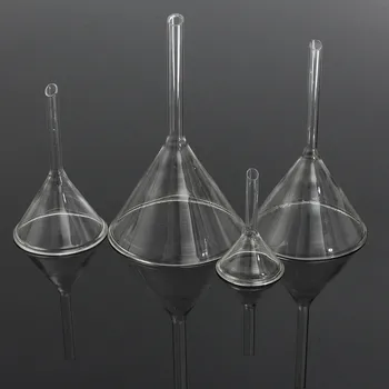 

40/50/60/75/90/120mm Transparent Short Stem Glass Triangle Funnel Lab Glassware Laboraotry Chemistry Educational Stationery
