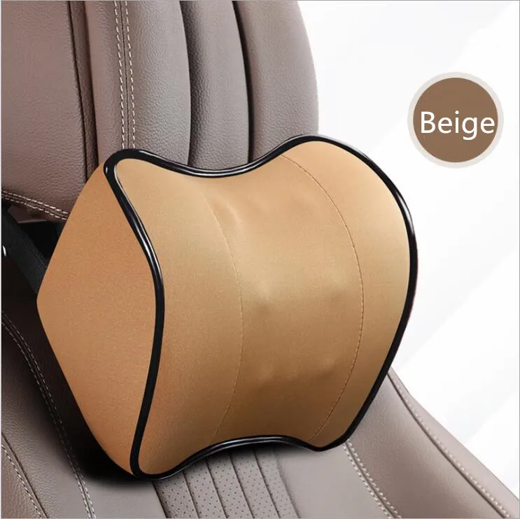 Памятная пена поясная задняя Автомобильная подушка для сиденья для вождения набор подголовников для поясницы и шеи Подушка для поддержки позвонка Защита позвоночника Авто спинка - Цвет: Beige